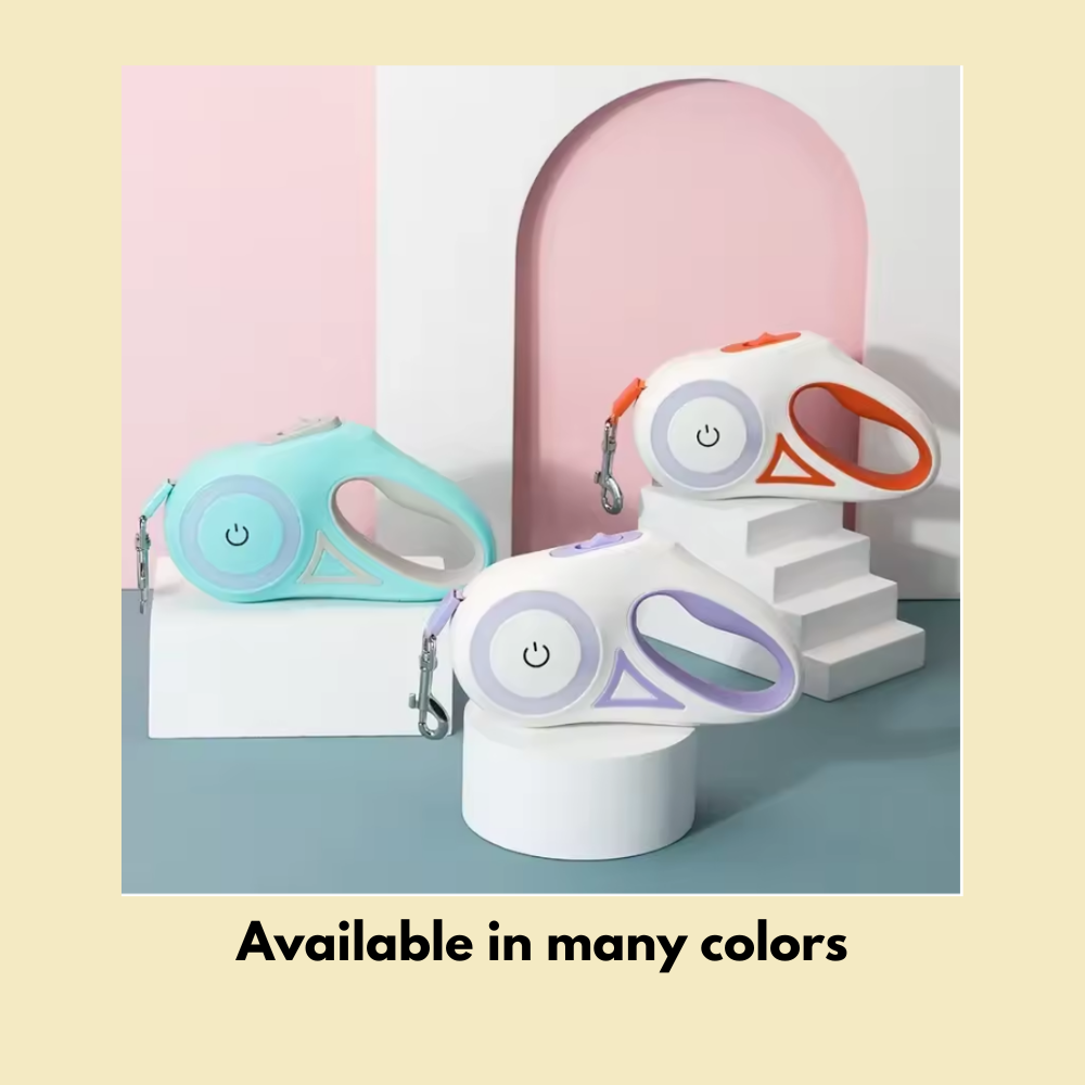 LED Luminous Automatic Retractable Leash for Dogs