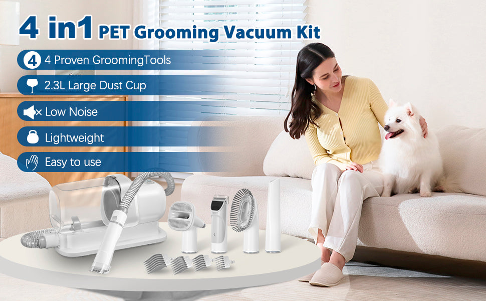 Dog and Cat Hair Vacuum with 2.3L Capacity Larger Pet Hair Dust Cup
