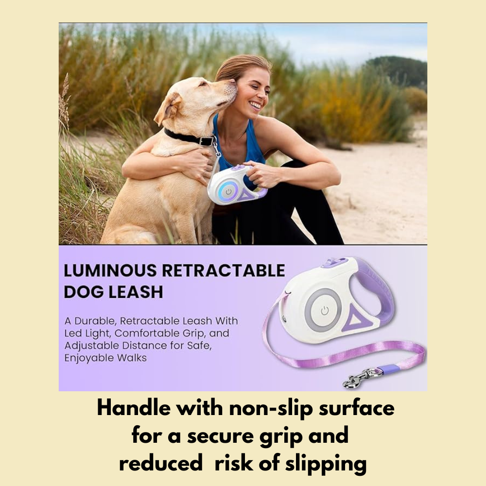 LED Luminous Automatic Retractable Leash for Dogs