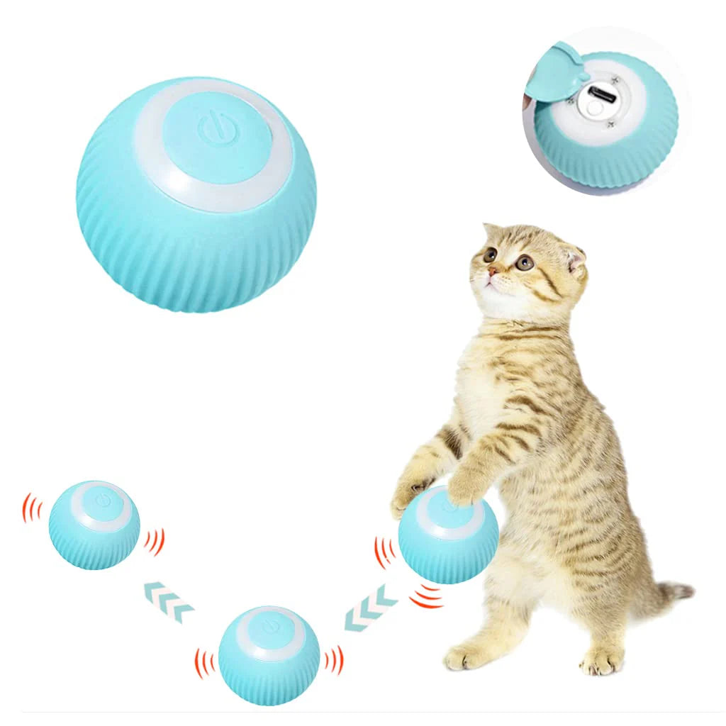 Interactive Cat Toy Ball - Automatic Cat Toy with LED Light
