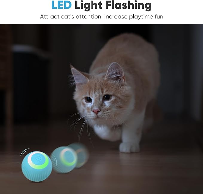 Interactive Cat Toy Ball - Automatic Cat Toy with LED Light