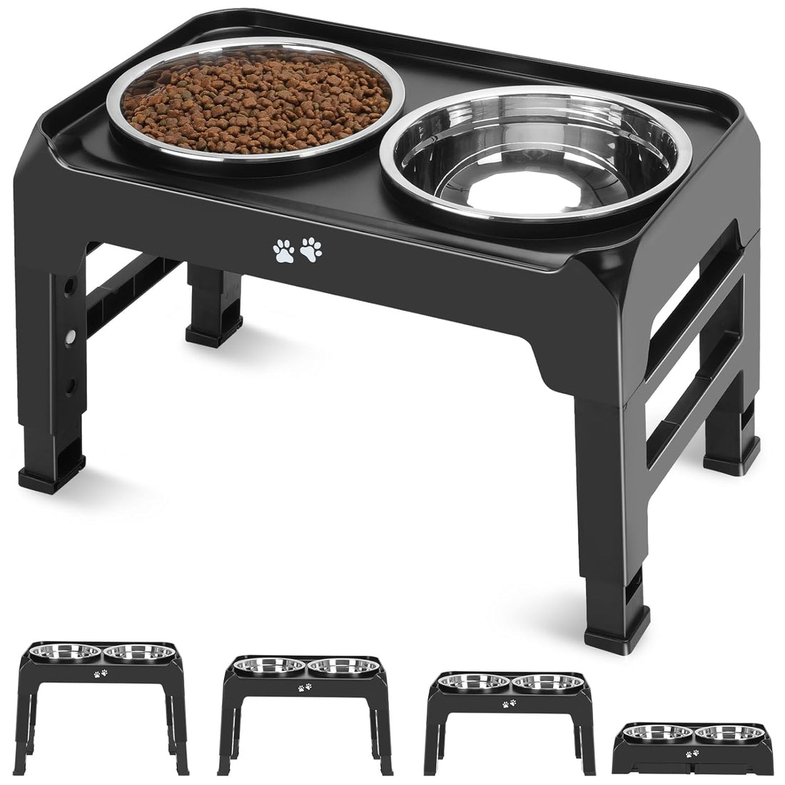 Premium Adjustable Dog Slow Feeder with Bowls