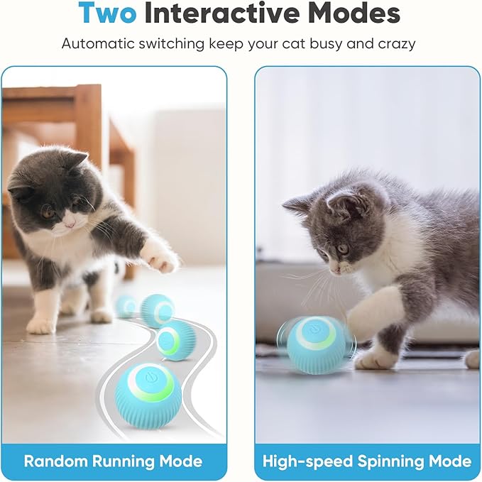 Interactive Cat Toy Ball - Automatic Cat Toy with LED Light