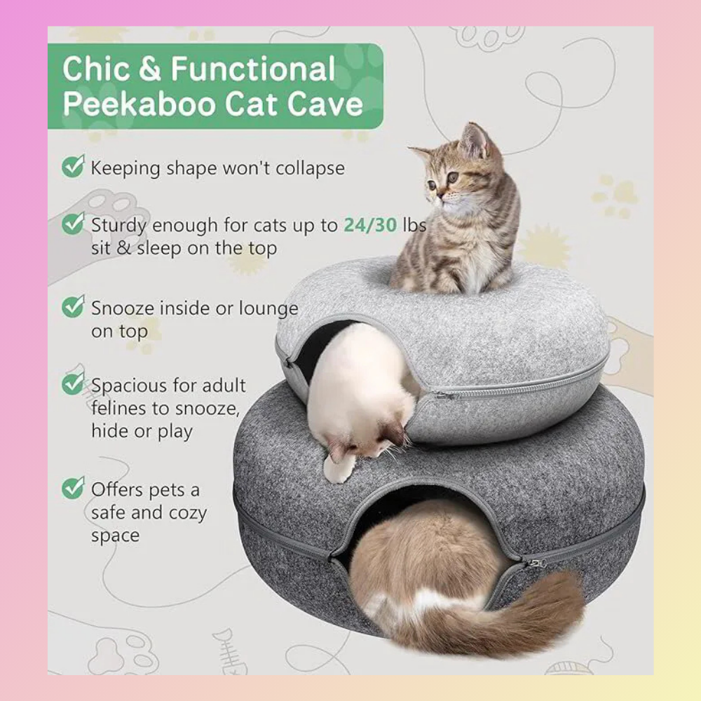 Comfy Cat Tunnel Donut Bed