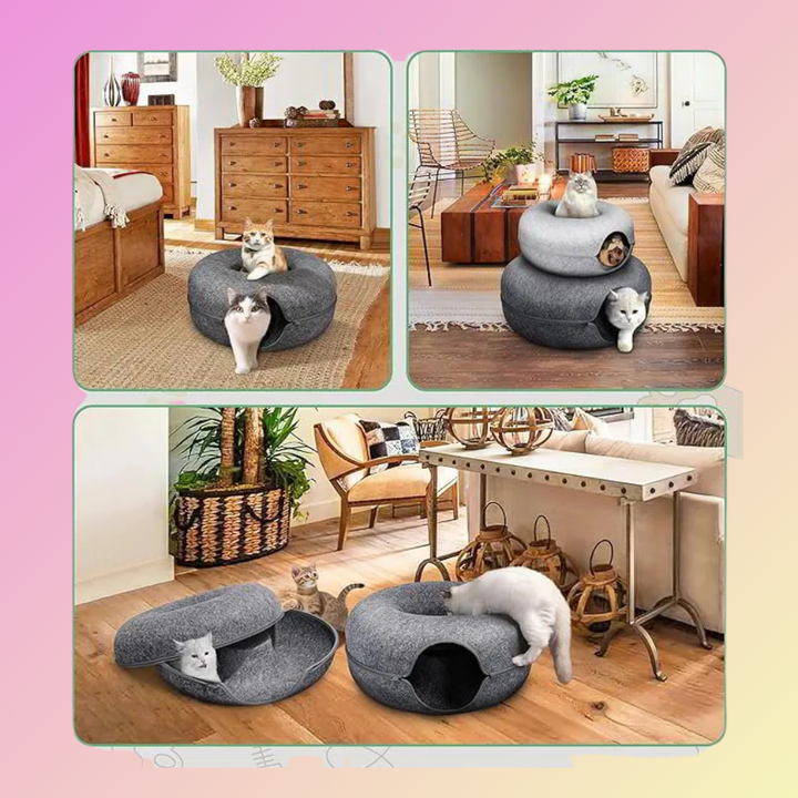 Comfy Cat Tunnel Donut Bed