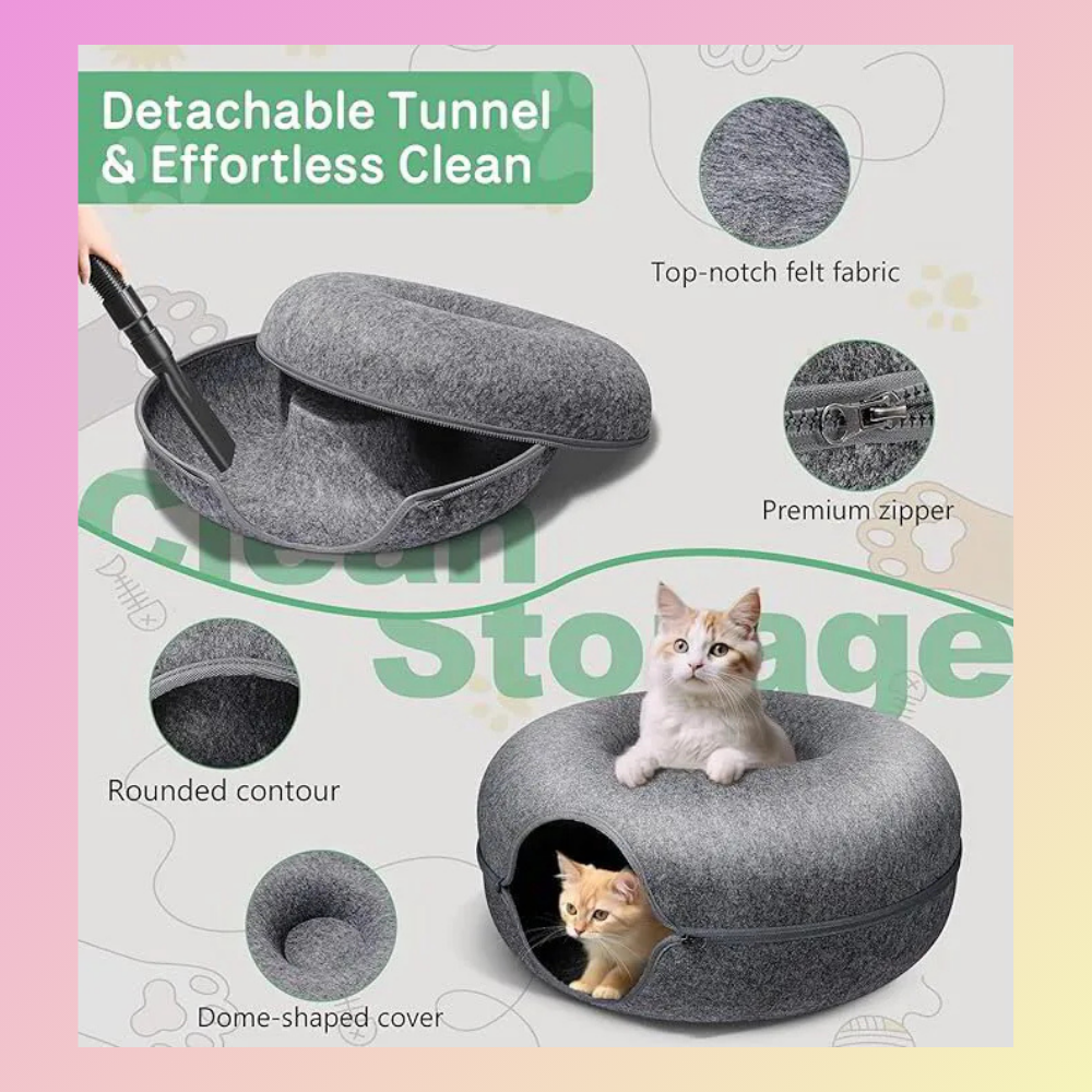 Comfy Cat Tunnel Donut Bed